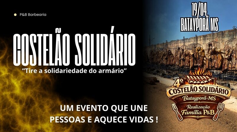 Batayporã se prepara para o 4º Costelão Solidário, que promete reunir comunidade e fortalecer o comércio local
